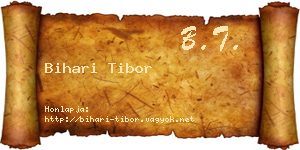 Bihari Tibor névjegykártya
